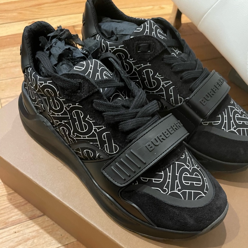 Burberry Monogram Print Nylon Sneakers Size 40 USA 7